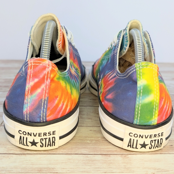 Converse All Star Rainbow Tie Dye Low Top Sneakers Trainers Women's Size 11 - Picture 7 of 13